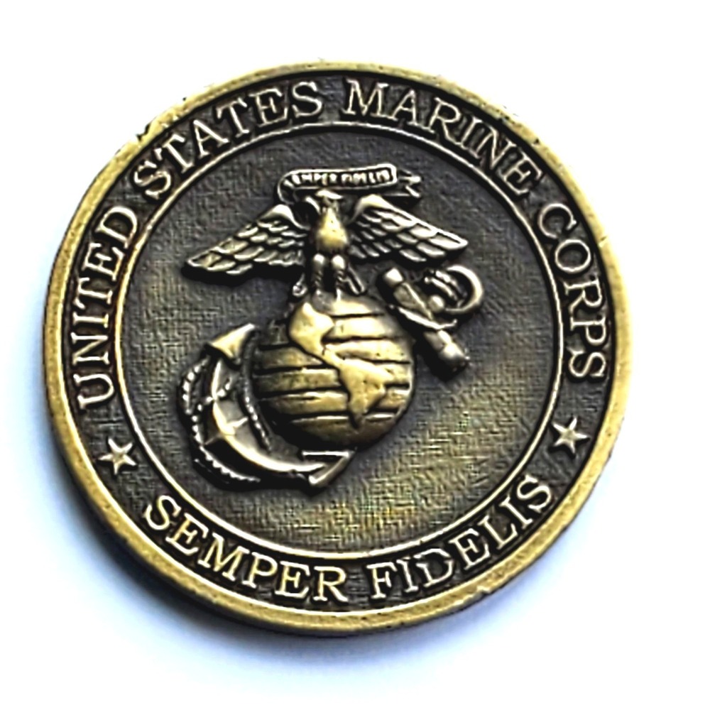USMC Semper Fi Challenge Coin Liberty Bell Chapter 1st Marine Division Assoc.